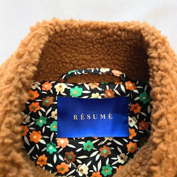 NWOT RÉSUMÉ WOMEN'S GERTARS TEDDY QUILTED CORDUROY BEST IN COGNAC BROWN - OS - Picture 6 of 6